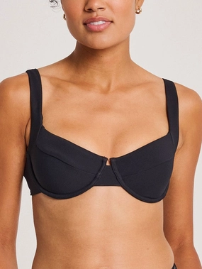 Recycled Rib Underwire Bra Bikini Top basic swimsuits for women, durable swimwear for ladies