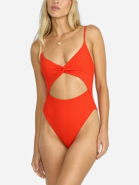 Red Aloha Mika One Piece Swimsuit basic swimsuits for women, durable swimwear for ladies