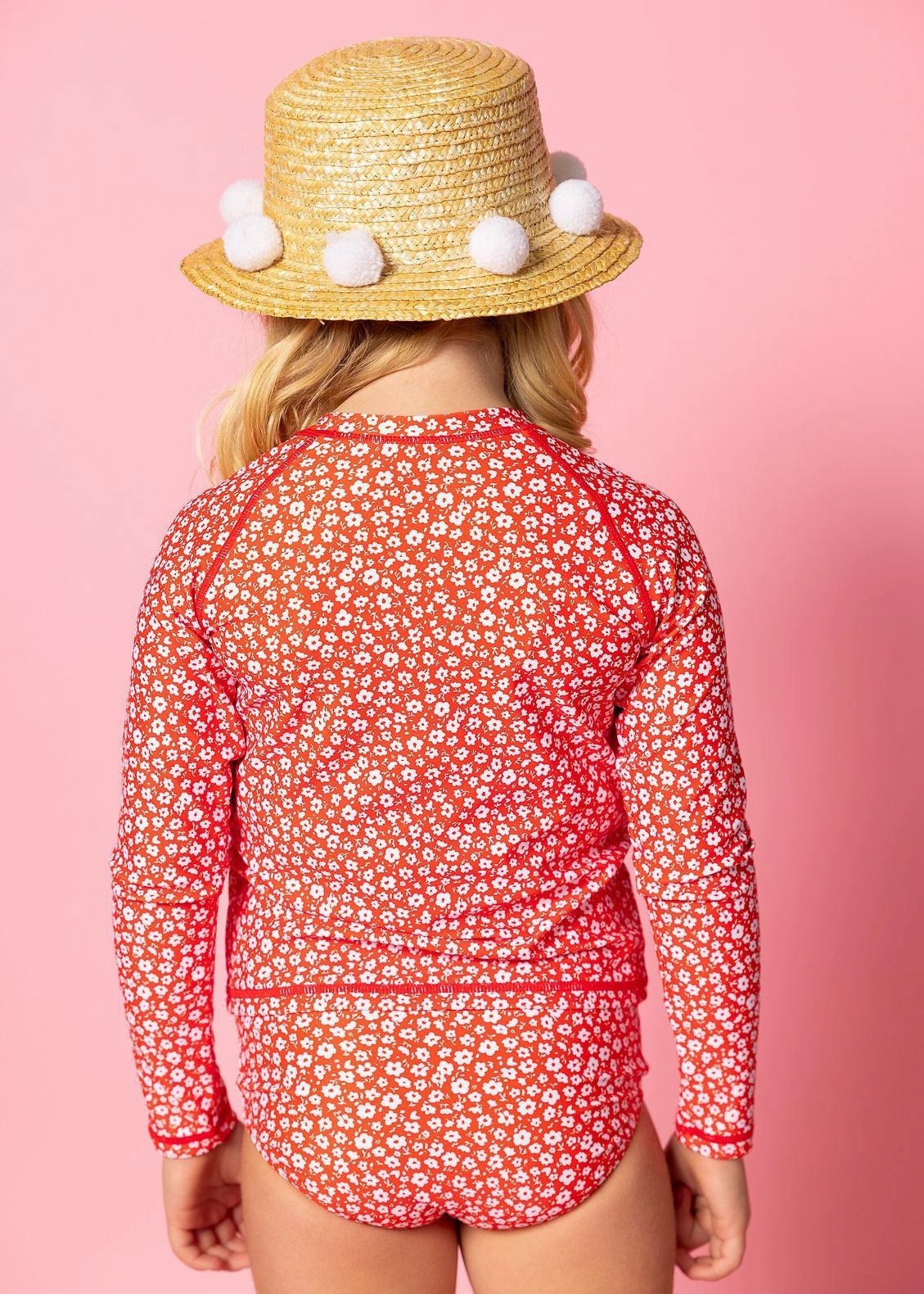 Red Ditsy Floral | Mini Rashguard Top (Unisex)
