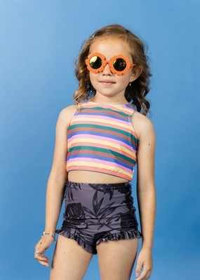 Retro Stripe | Mini Racer Back Top cute girls swimsuits, stylish swimwear for girls