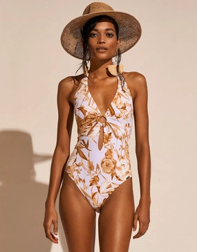 Reverie Halter Swimsuit - Dreamy Pastels womens resort swimwear, flattering one-piece swimsuits