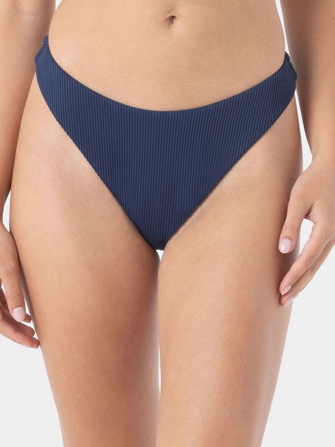 Rib Roxy Love Scoop Cheeky Bikini Bottom basic swimsuits for women, durable swimwear for ladies