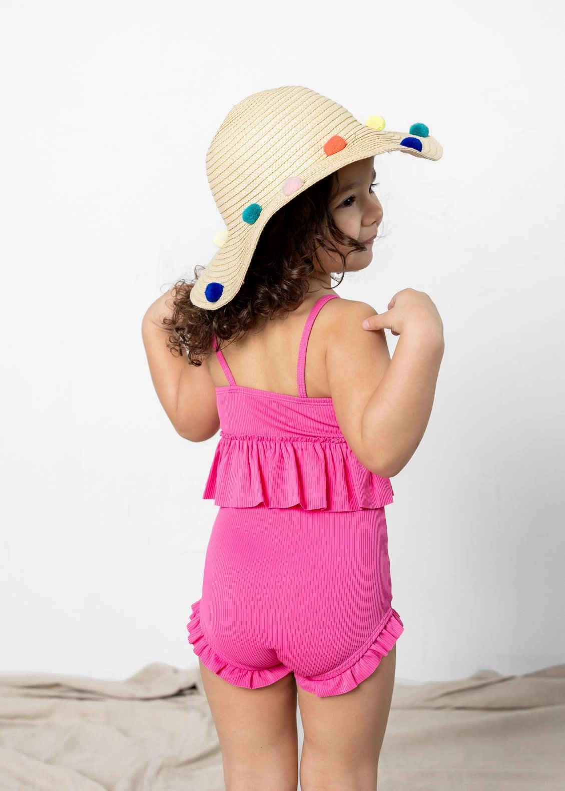 Ribbed Azalea Pink | Mini All Ruffled Up Bottoms
