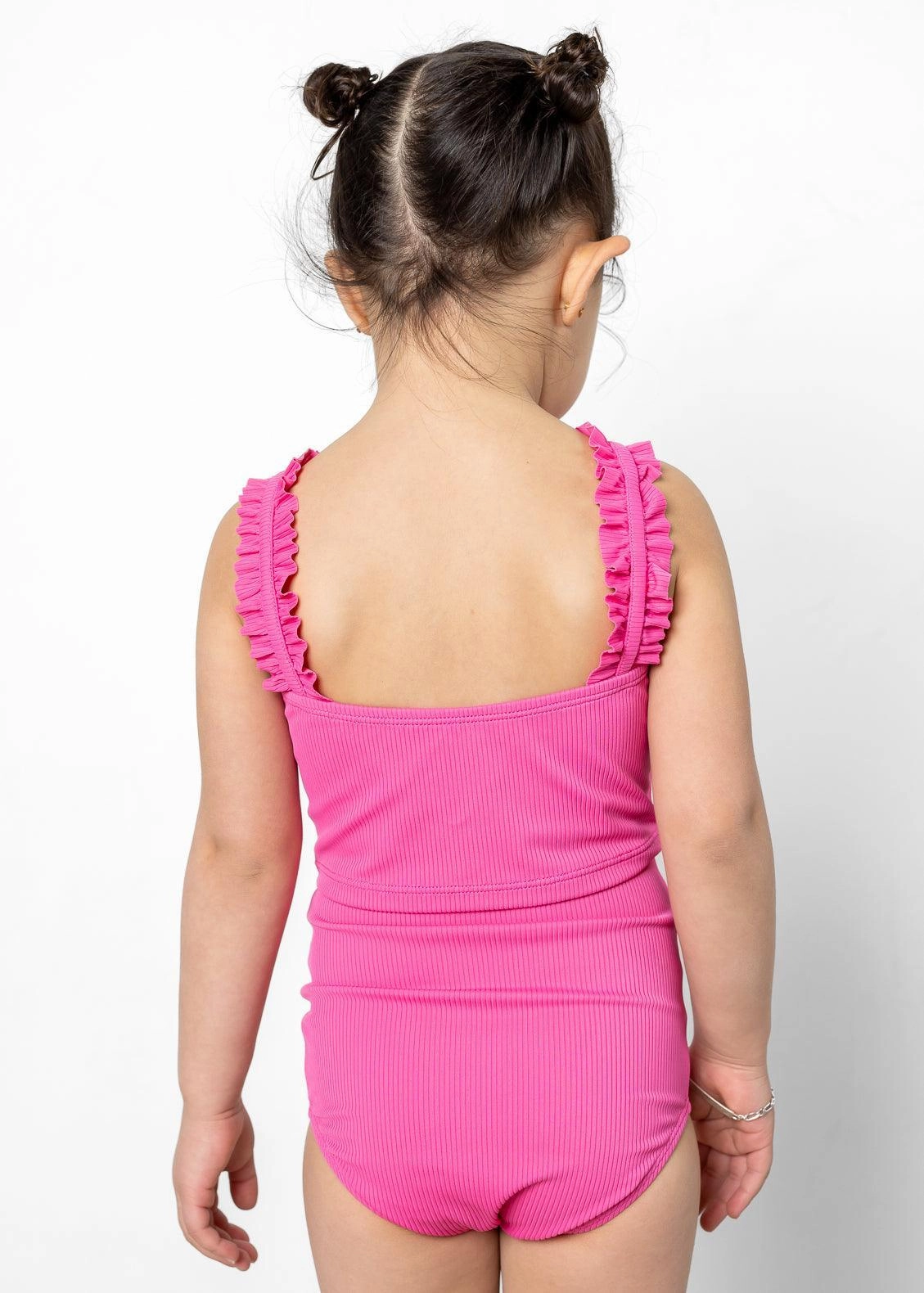 Ribbed Azalea Pink | Mini Bow Bottoms