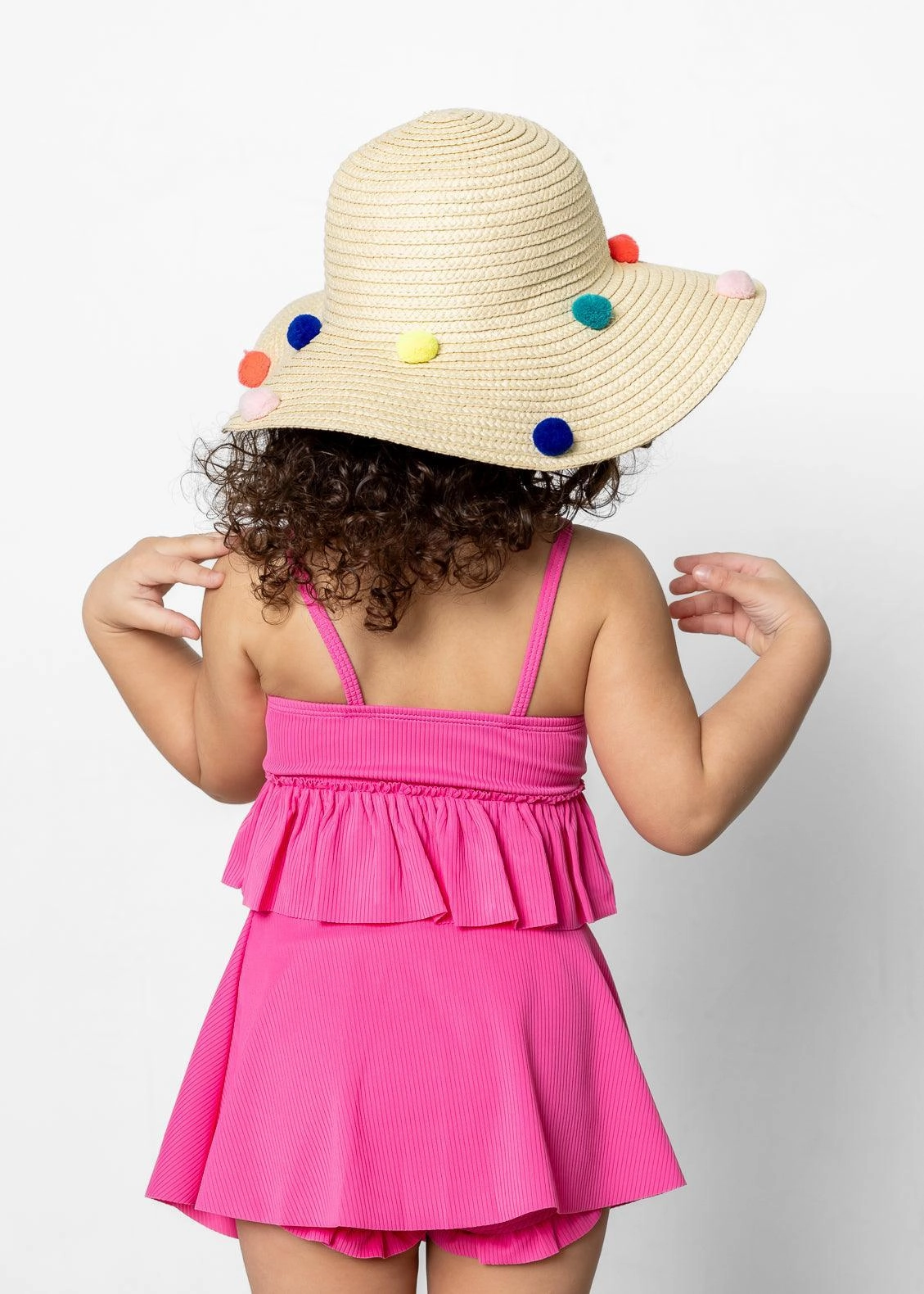 Ribbed Azalea Pink | Mini Peplum Top