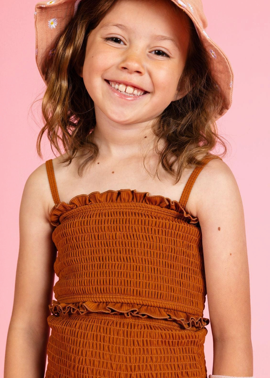 Ribbed Caramel | Mini Bandeau Top cute girls swimsuits, stylish swimwear for girls