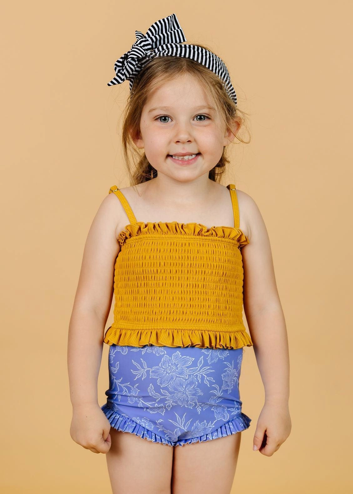 Ribbed Golden | Mini Bandeau Top cute girls swimsuits, stylish swimwear for girls