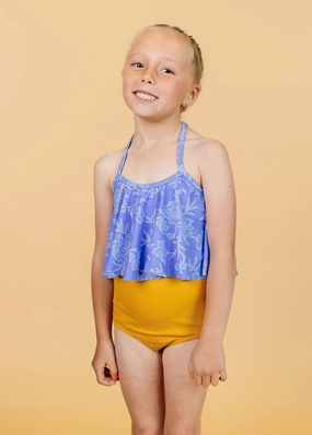 Ribbed Golden | Mini High-Waisted Bottoms cute girls swimsuits, stylish swimwear for girls