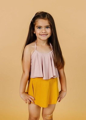 Ribbed Golden | Mini Who Wears Short Skirts cute girls swimsuits, stylish swimwear for girls