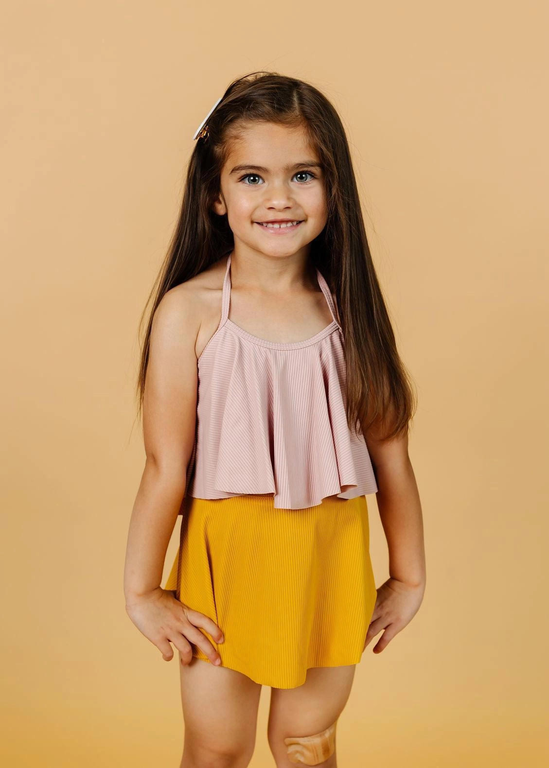 Ribbed Golden | Mini Who Wears Short Skirts cute girls swimsuits, stylish swimwear for girls