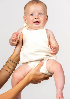 Ribbed Ivory | Baby Romper One-Piece cute girls swimsuits, stylish swimwear for girls