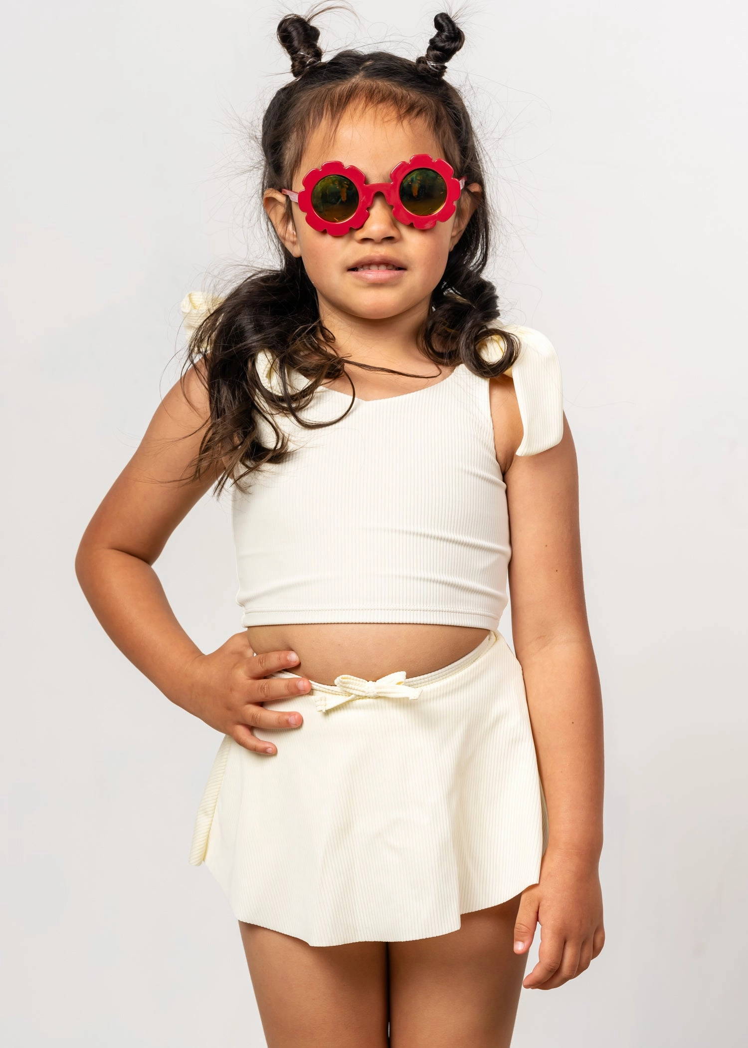 Ribbed Ivory | Mini Detached Short Skirt
