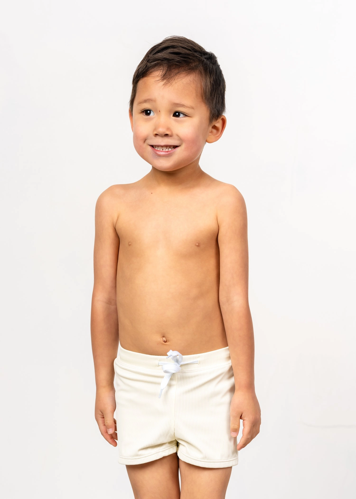 Ribbed Ivory | Mini Euro Shorts boys summer swimwear, boys rash guard swim sets