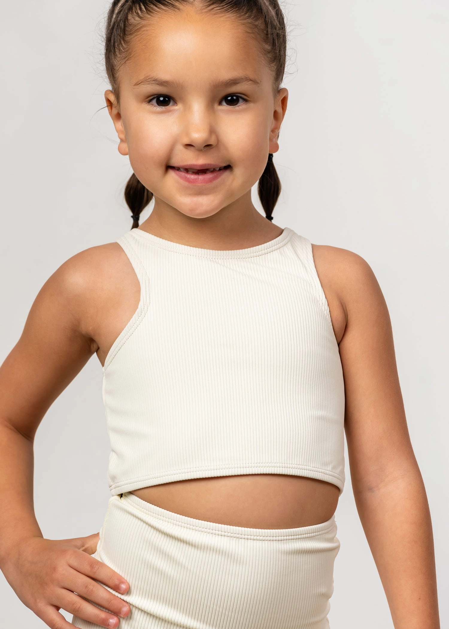 Ribbed Ivory | Mini Racer Back Top