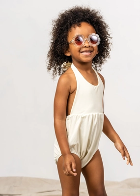 Ribbed Ivory | Mini Romper One-Piece cute girls swimsuits, stylish swimwear for girls