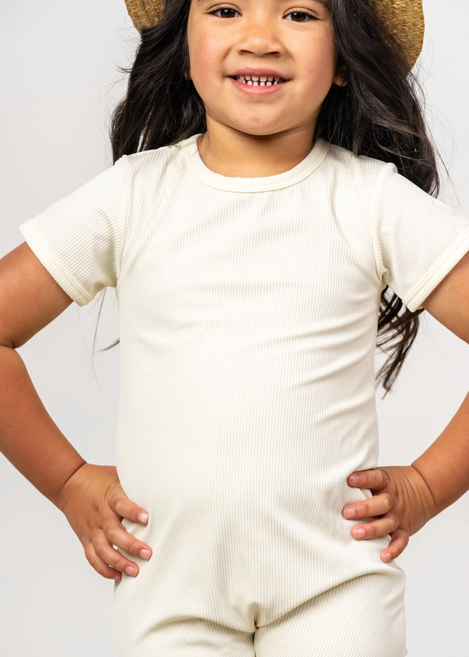 Ribbed Ivory | Mini Shorties Rashguard (Unisex)