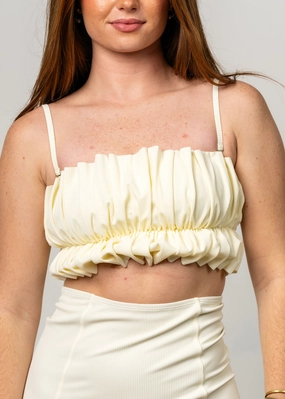 Ribbed Ivory | Oversized Ruffle Top tankini swim tops, adjustable bikini tops