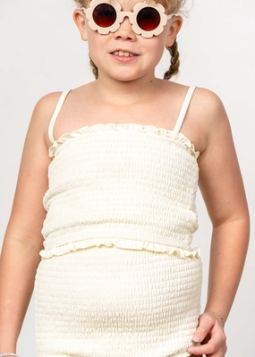 Ribbed Ivory | Youth Bandeau Top cute girls swimsuits, stylish swimwear for girls