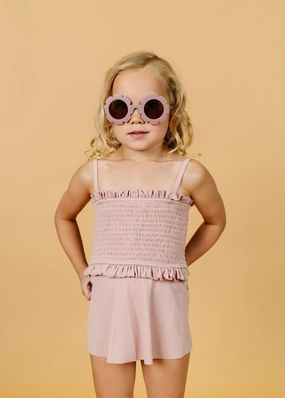 Ribbed Light Mauve | Mini Bandeau Top cute girls swimsuits, stylish swimwear for girls