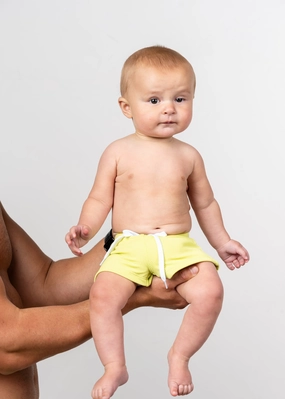 Ribbed Limelight | Baby Euro Shorts boys summer swimwear, boys rash guard swim sets