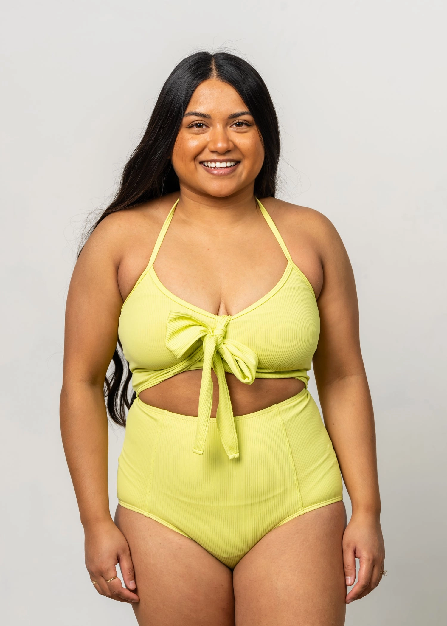 Ribbed Limelight | High-Waisted Bottoms