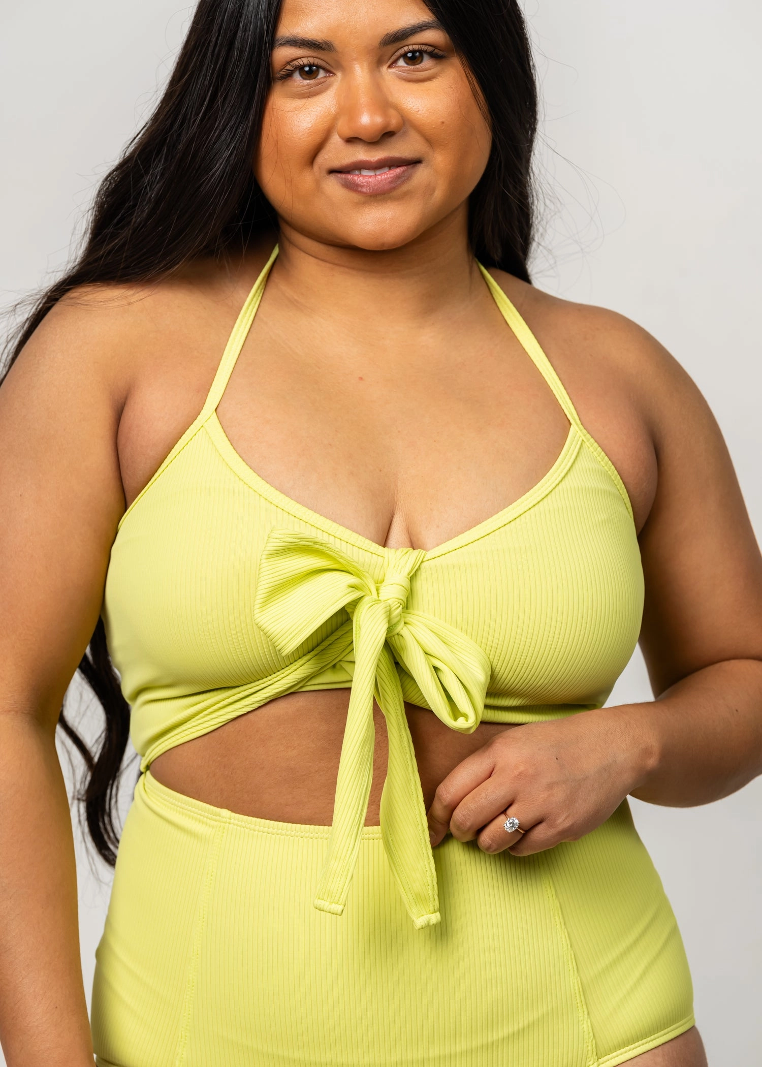 Ribbed Limelight | High-Waisted Bottoms