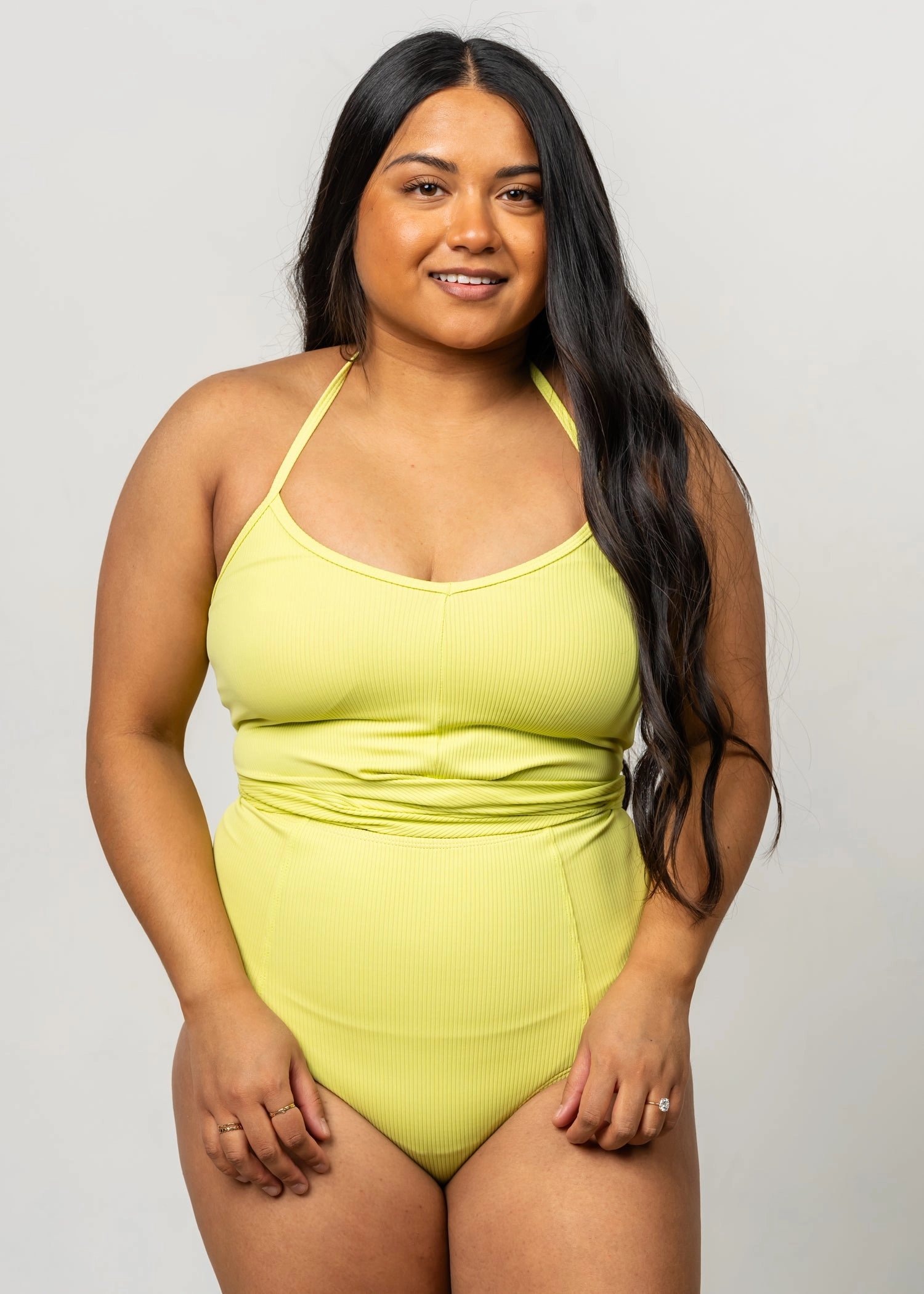 Ribbed Limelight | High-Waisted Bottoms