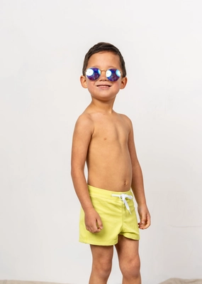 Ribbed Limelight | Mini Euro Shorts boys summer swimwear, boys rash guard swim sets