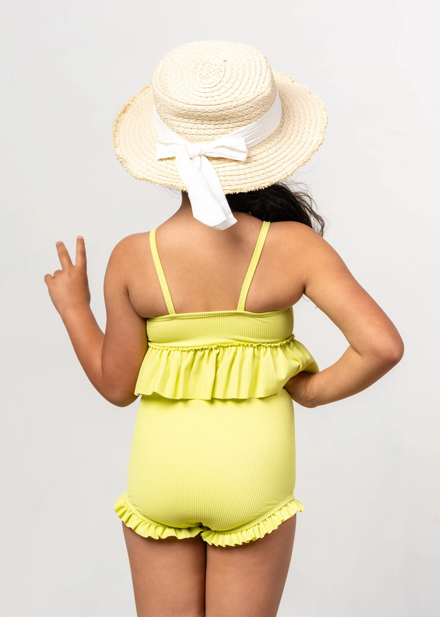 Ribbed Limelight | Mini Peplum Top