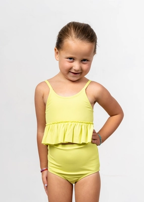 Ribbed Limelight | Mini Peplum Top cute girls swimsuits, stylish swimwear for girls