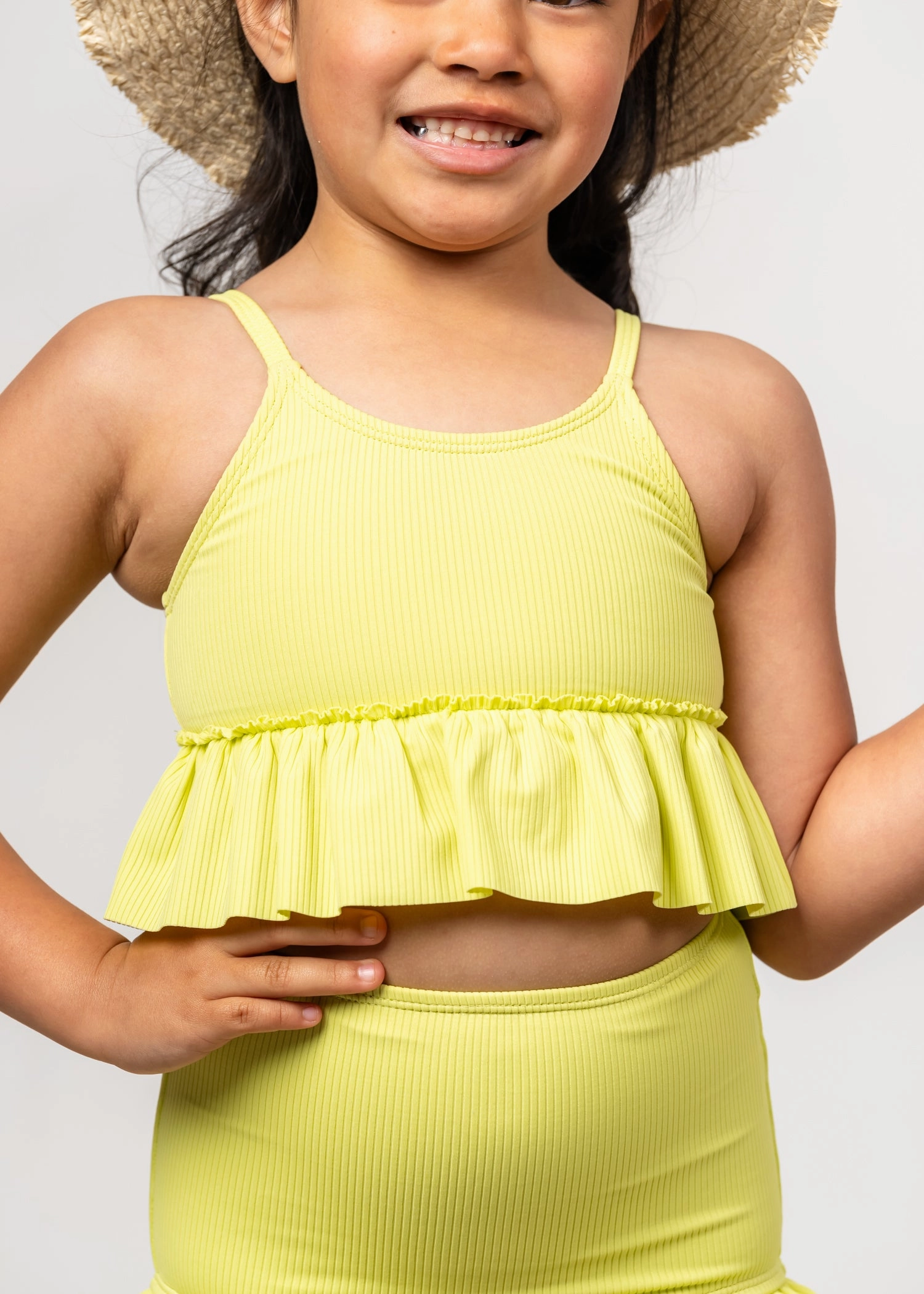 Ribbed Limelight | Mini Peplum Top