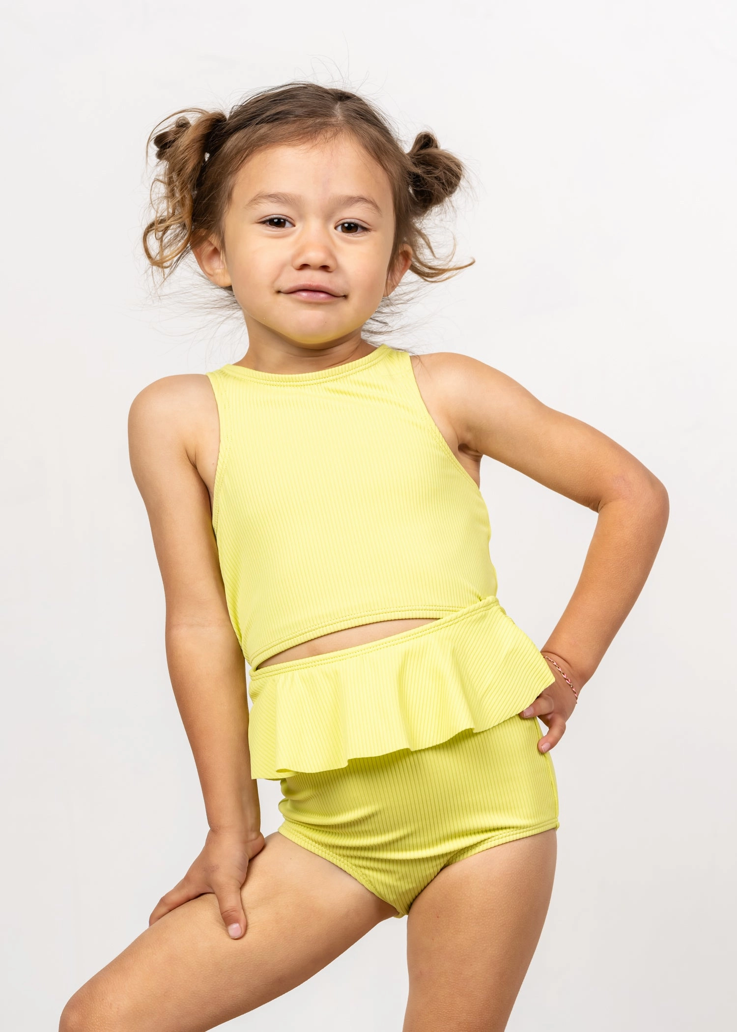 Ribbed Limelight | Mini Racer Back Top