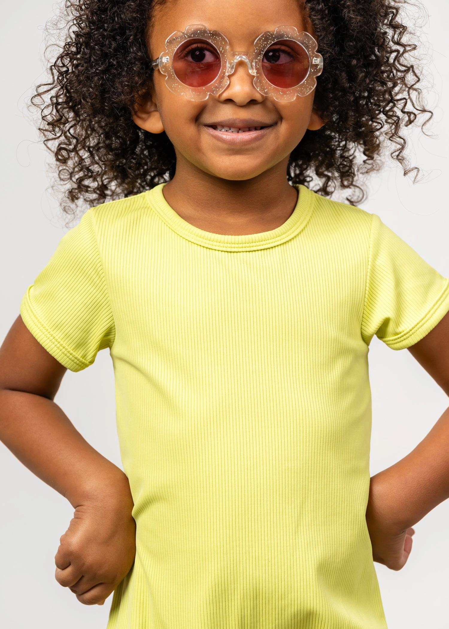 Ribbed Limelight | Mini Shorties Rashguard (Unisex)