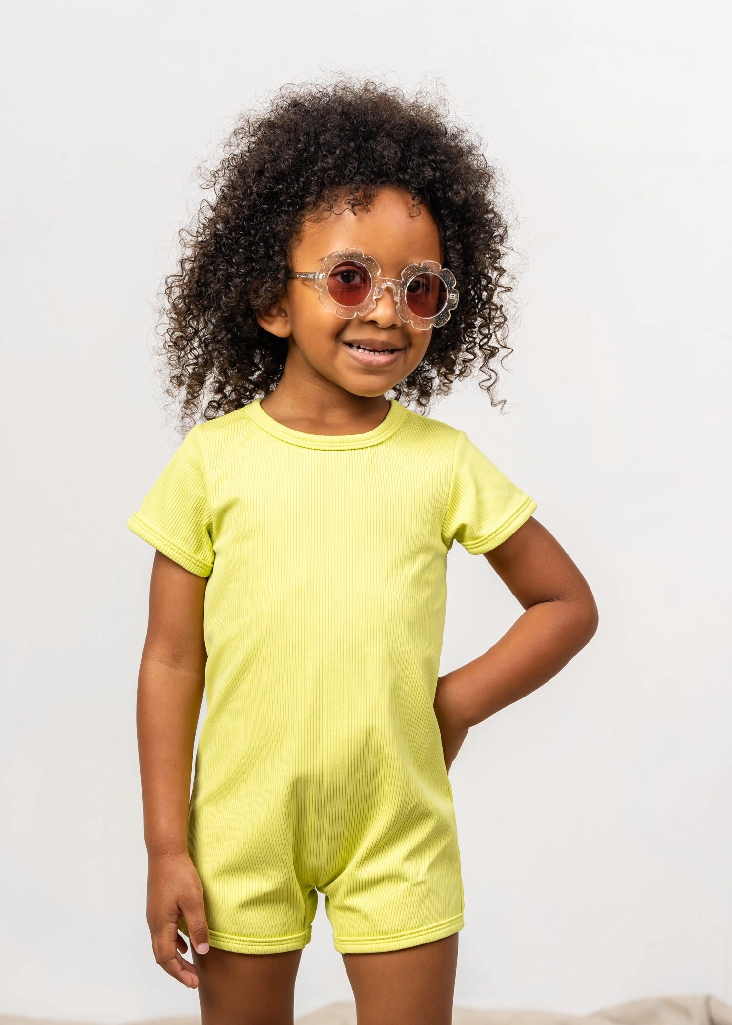 Ribbed Limelight | Mini Shorties Rashguard (Unisex)