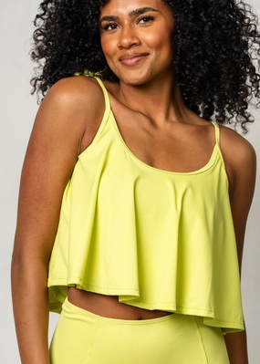 Ribbed Limelight | Swing Top tankini swim tops, adjustable bikini tops
