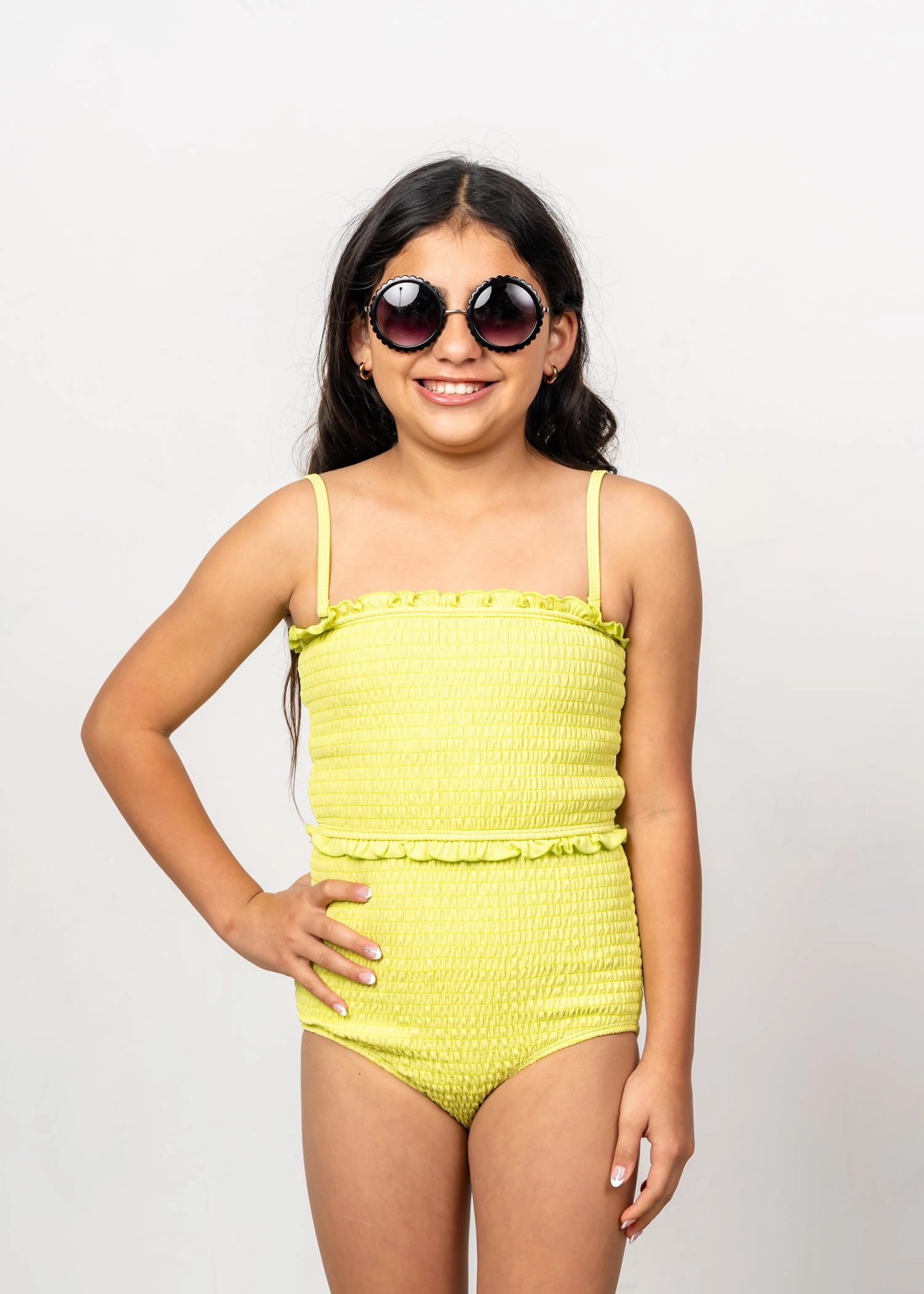 Ribbed Limelight | Youth Smocked Bottoms