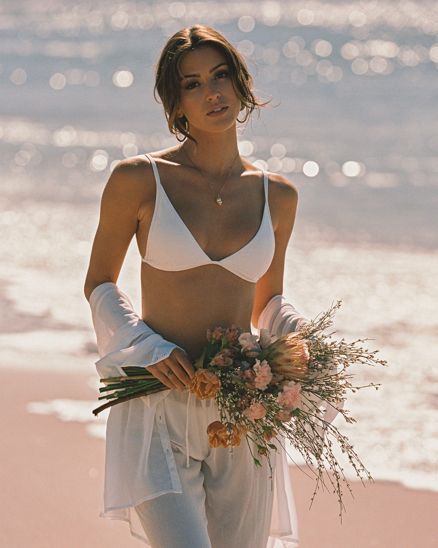 Ribbed Millie Bikini Top - White timeless swimwear styles women, comfy swimwear for women