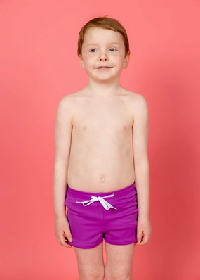 Ribbed Purple | Mini Euro Shorts boys summer swimwear, boys rash guard swim sets