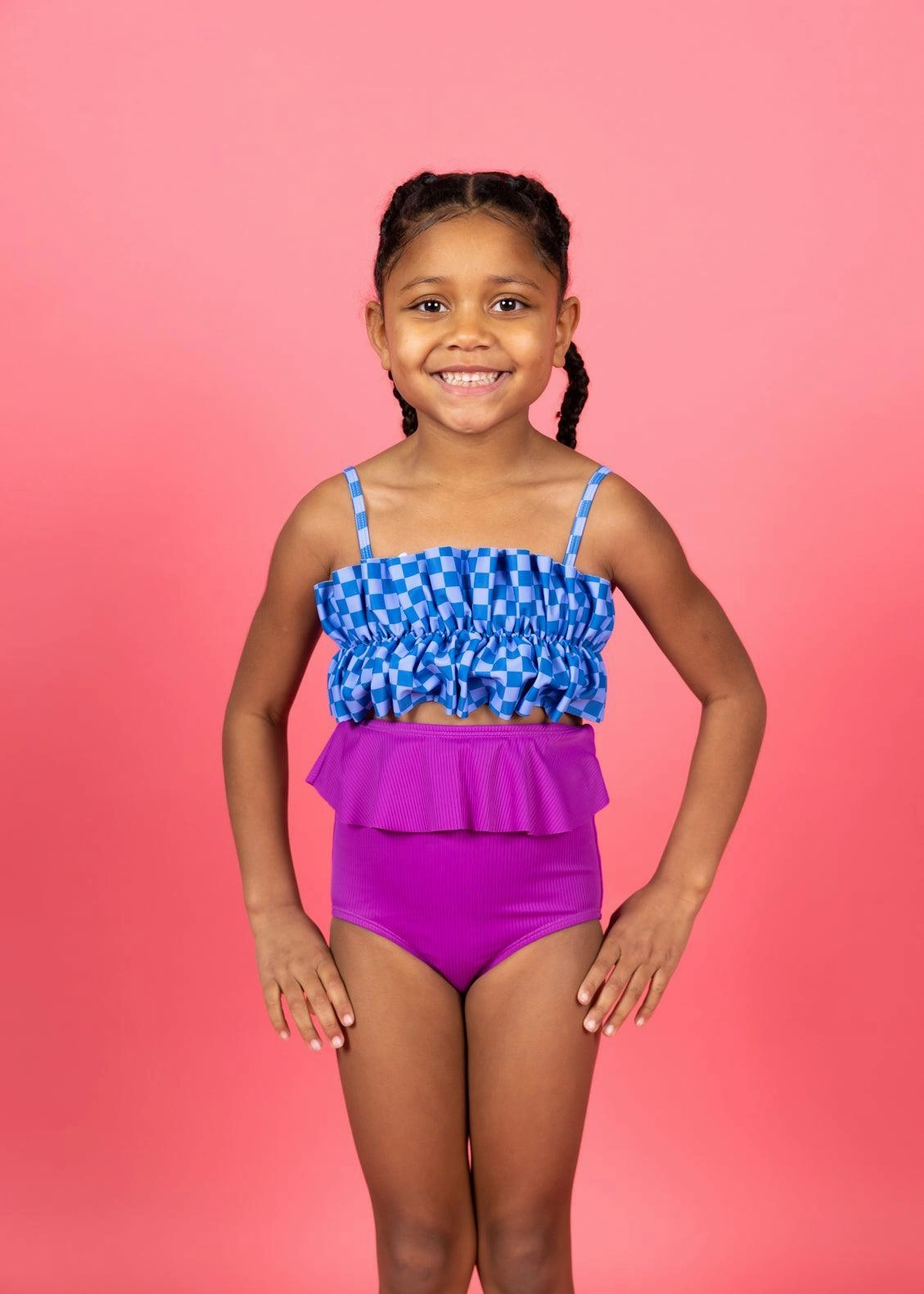 Ribbed Purple | Mini Peplum Bottoms