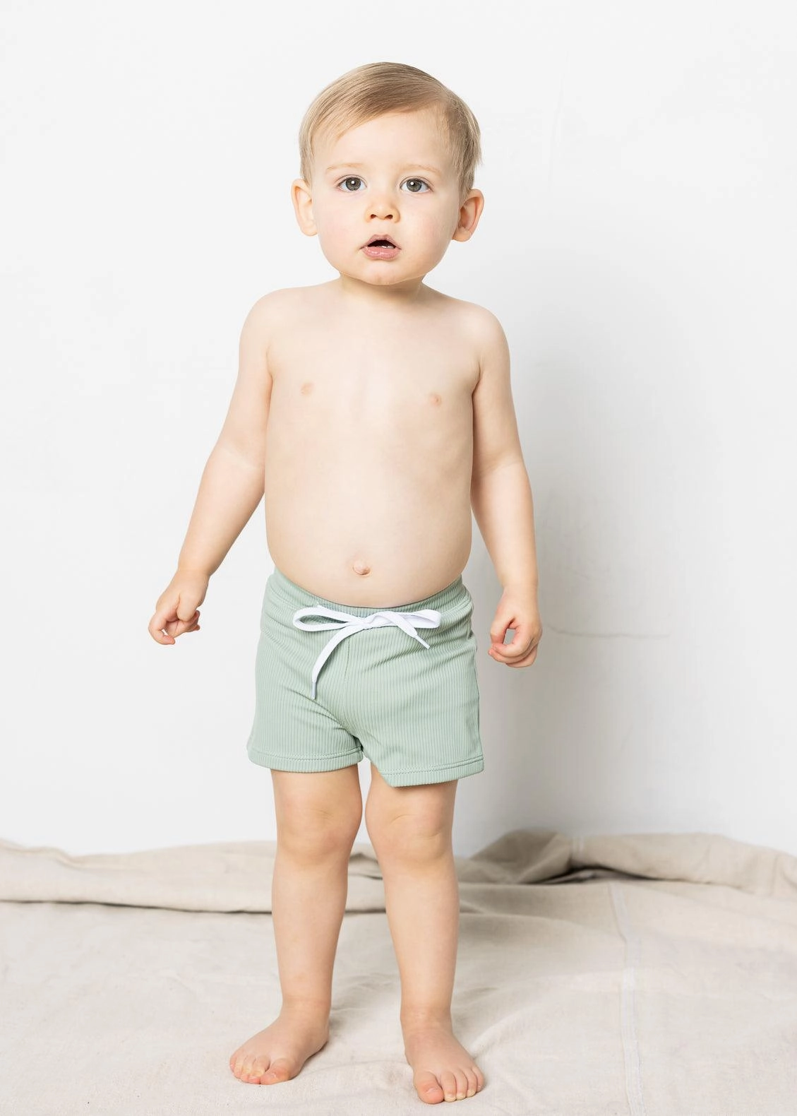 Ribbed Sage | Baby Euro Shorts boys summer swimwear, boys rash guard swim sets