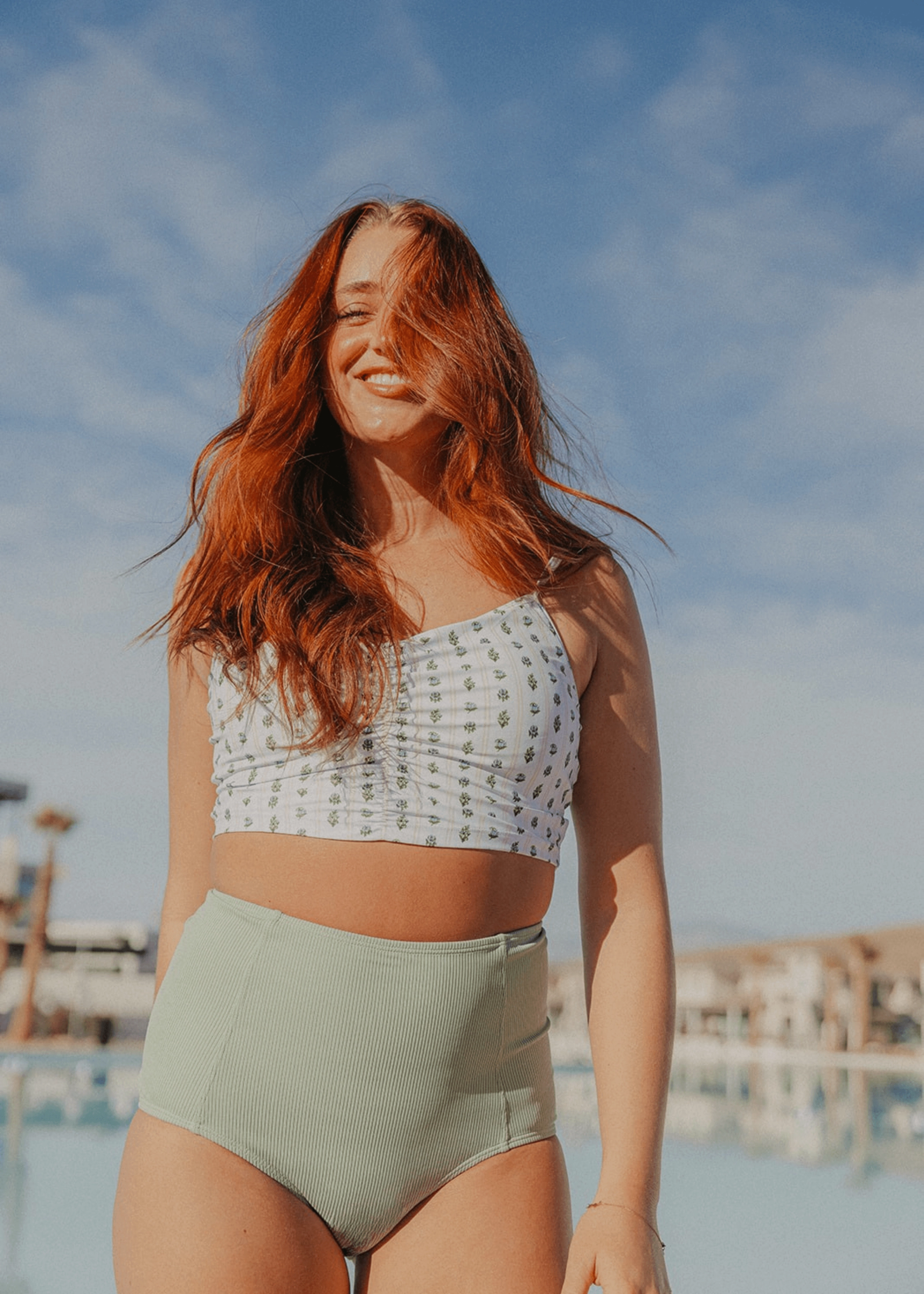 Ribbed Sage | High-Waisted Bottoms