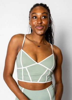 Ribbed Sage | Lined Up Top tankini swim tops, adjustable bikini tops