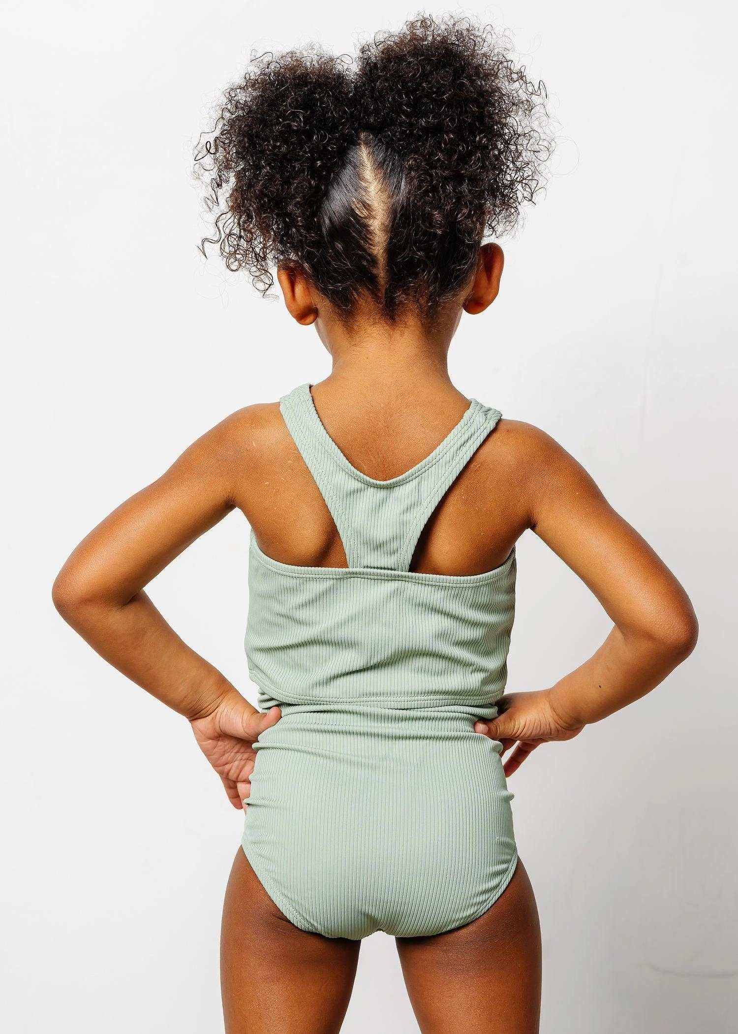 Ribbed Sage | Mini Racer Back Top