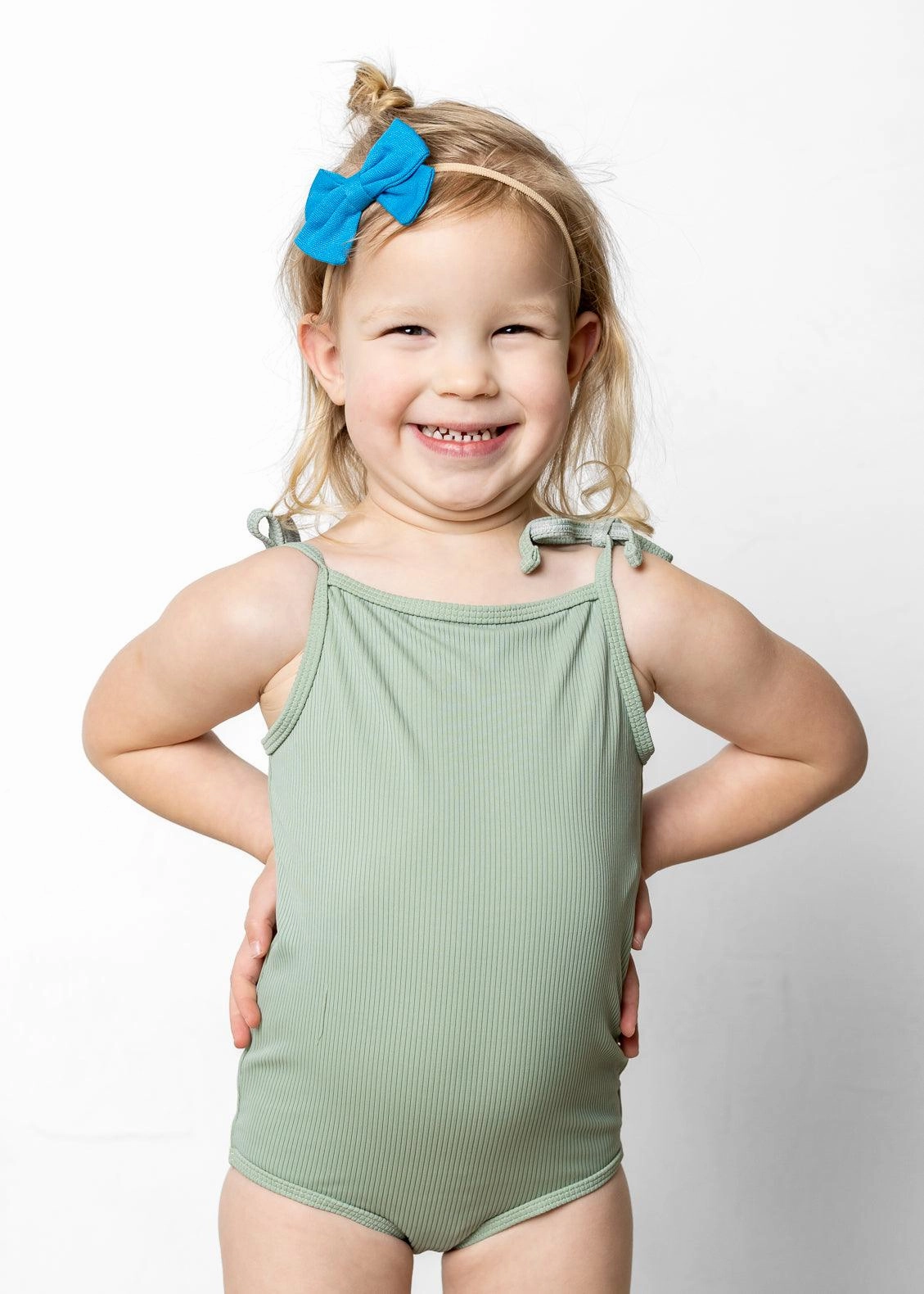 Ribbed Sage | Mini Simply One-Piece