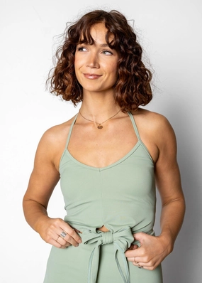 Ribbed Sage | Tied-Up Top tankini swim tops, adjustable bikini tops