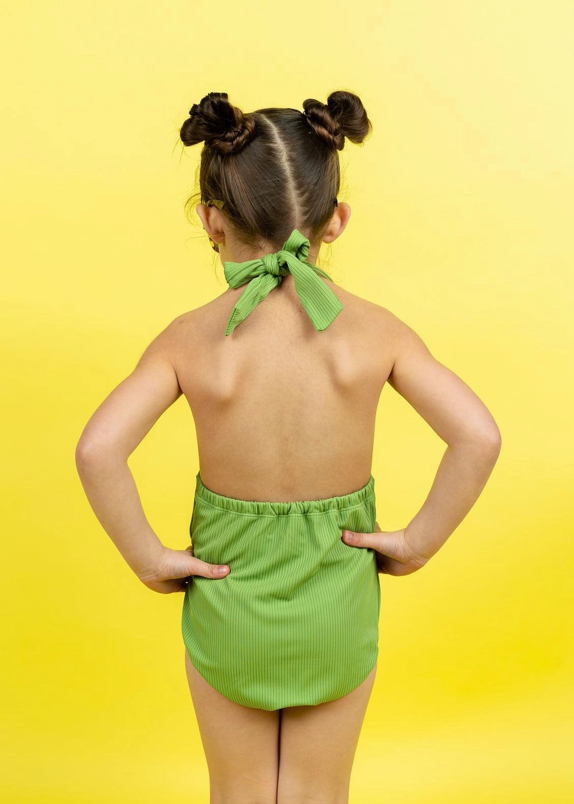Ribbed Spring Green | Mini Romper One-Piece