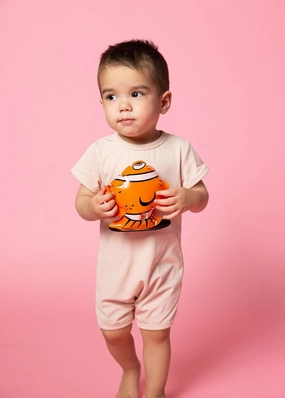 Ribbed Whipped Peach | Baby Shorties Rashguard (Unisex) toddler girl swimwear, summer swimwear for girls