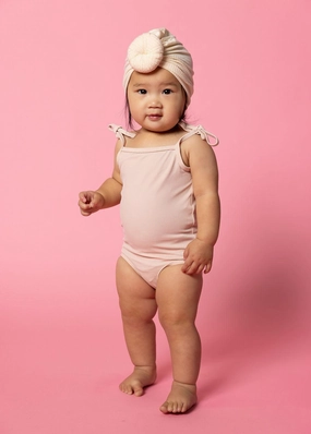 Ribbed Whipped Peach | Baby Simply One-Piece toddler girl swimwear, summer swimwear for girls