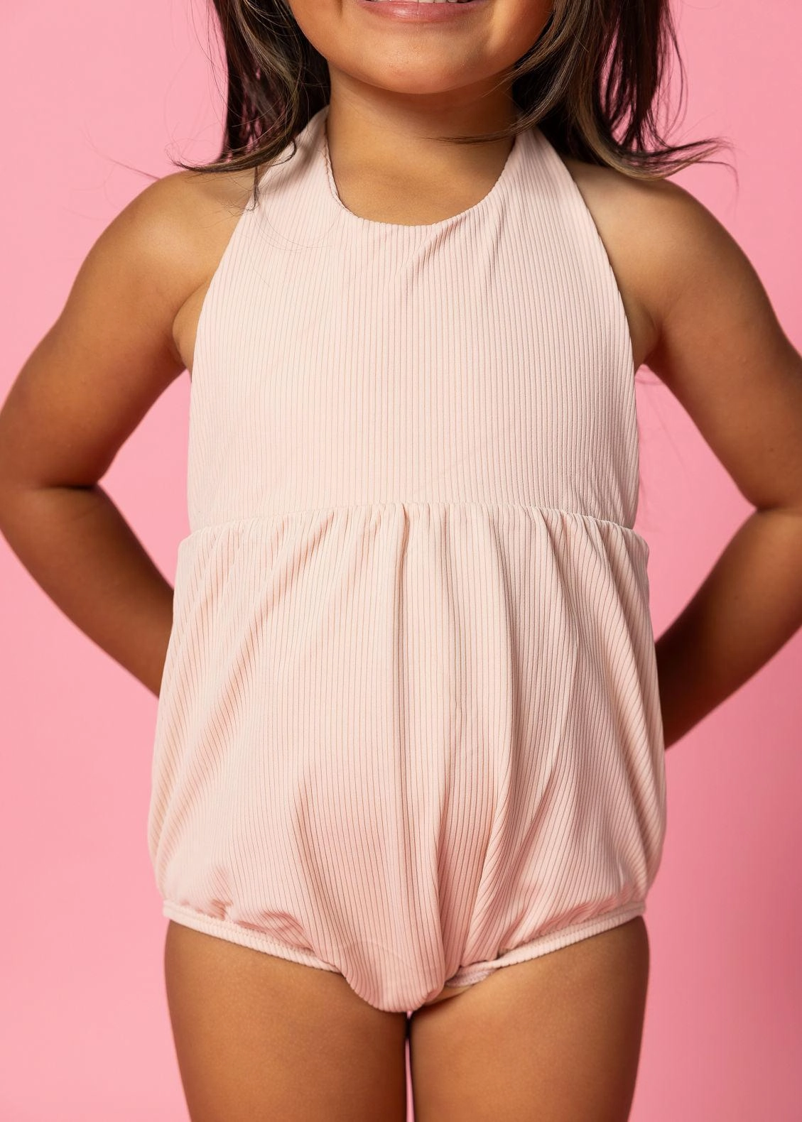 Ribbed Whipped Peach | Mini Romper One-Piece