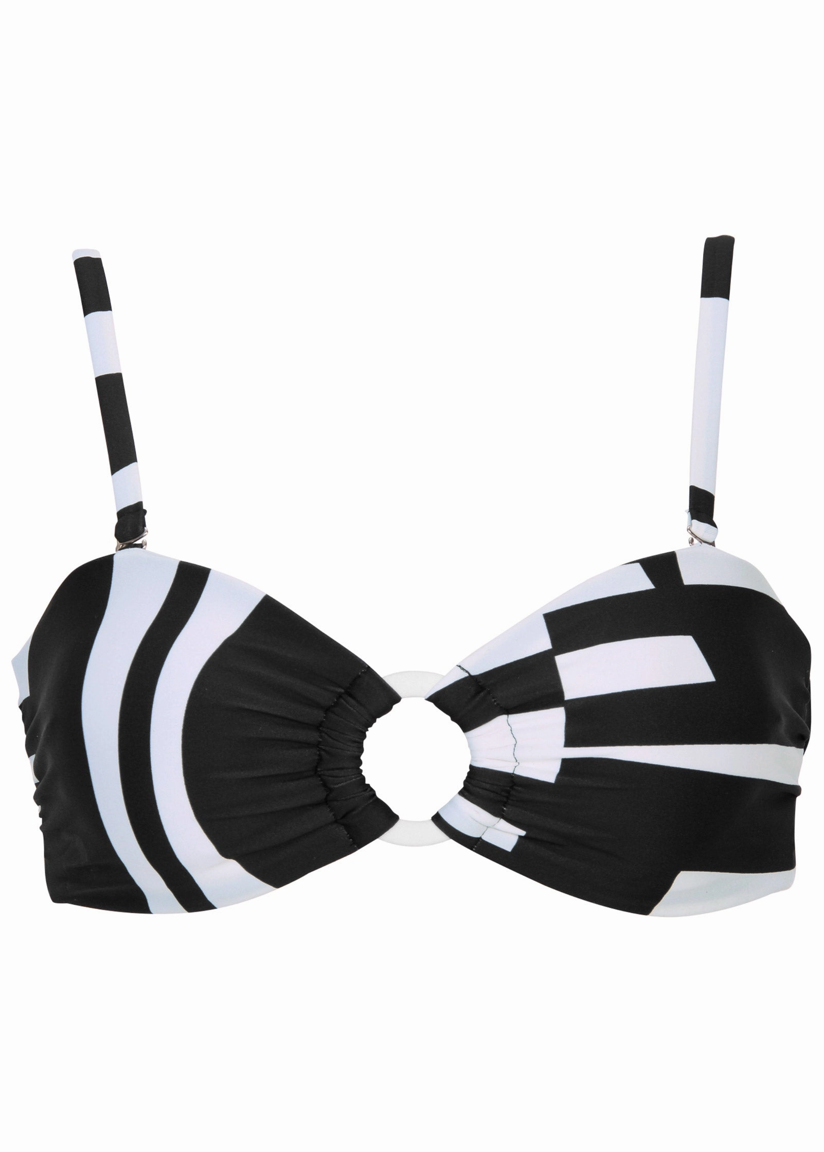 Ring Front Bandeau Top - Modern Abstract